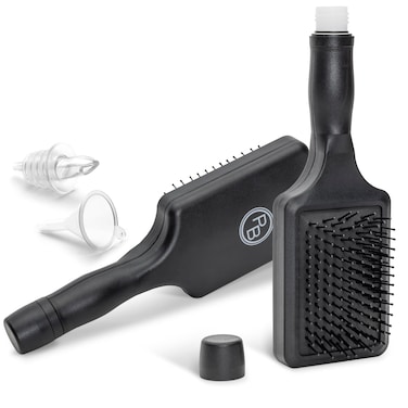 GoPong Party Brush Flask 2 Pack 16 oz Total  Hidden Alcohol Travel Flasks for Women and Men  Secret Liquor Containers for Concerts Cruises and Sports Events  Includes Funnel  Spout