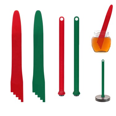 Catcan 4 PCS Canning Tools And Equipment Include 2 Pack Canning Magnetic Lid Lifter with 2 Pack Canning Bubble Popper Heat Resistant Home Easy Canning Kits Green and Red