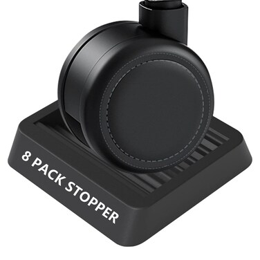 Fireosma Bed Stopper and Furniture Stopper  Black Design Castor Cups fit All Furniture Sofa Bed Wheels  Made of Solid Rubber to Prevent Scratching  Easy to Remove Set of 8