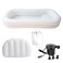 Timisea Medical Inflatable Bathtub Portable Bed for Geriatric Elderly Disabled Bedridden Patients Handicapped Air Pump Adult PVC Bathtub with Water Bag Air Pillow Bath in Bed Double Layer