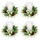 Acmee 4 Pcs Rose Floral Candle Rings Artificial Burgundy Flowers Wreaths with Green Eucalyptus Leaves Rose Candle Rings for Pillar Wedding Farmhouse Centerpiece Home Decor