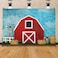 Sakioo Red Barn Door Haystack Photography Backdrop Farm Theme Children Harvest Birthday Photography Background Cake Table Decoration Banner Background Vinyl 7ftx5ft