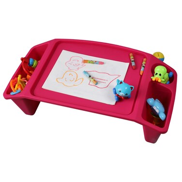 Basicwise QI003253P Kids Lap Desk Tray Portable Activity Table Pink