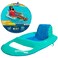 SwimWays Spring Float Recliner Chair for Swimming Pool Inflatable Pool Floats Adult with Fast Inflation Cup Holder  Foot Rest for Ages 15  Up Aqua