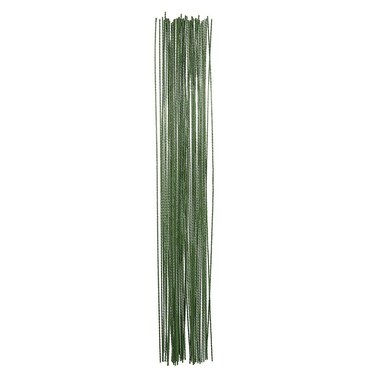 EBOOT Stem Wire Floral Wire 14 Inch 26 Gauge Wire 05 mm 100 Pieces Dark Green