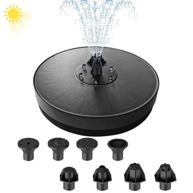 Yawank 3W Solar Fountain PumpOutdoor Water Fountain Pump with 6 Colorful LED Lights7 Nozzles4 Fixed Pipes for FountainsBird BathAquarium Fish TankHummingbirdsPond Garden BackyardStatuaryPool