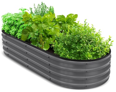 Utopia Home Galvanized Raised Garden Bed Kit 4x2x1ft Planter Box Raised Garden Beds Outdoor Easy Assembly Metal Raised Bed for Gardening Vegetables Fruits Flowers  Pack of 01  Dark Grey