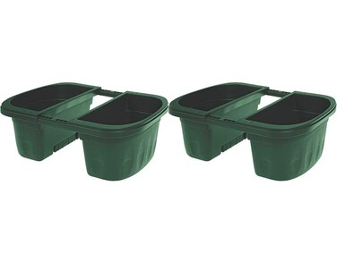 Apollo Exports International AP302312 16 Double Sided Adjustable Railing Planter Set of 2 Green