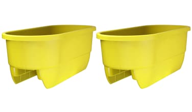 Apollo Exports International AP5720YE2 Yellow 4 Dual Deck Railer Planter Set of 2