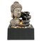 Ferrisland Tabletop Waterfall Fountain Indoor  Buddha Water Fountains 4Tier Tabletop Waterfall of Zen Meditation Buddha Fountain with LED Warm Light for Office Home and Bedroom Desktop Decor