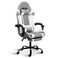 YSSOA Gaming Chair Computer Chair with Footrest Height Adjustable  90135 Tilt Function Swivel Recliner Ergonomic Racing Style Video Game Chair with Lumbar Support GreyWhite