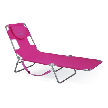 Ostrich 72 x 22 Chaise Lounge Portable Lightweight Reclining Lounger Outdoor Patio Beach Lawn Camping Pool Tanning Chair Pink