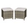 Greemotion Antigua Modern AllWeather Wicker Patio Ottoman Set of 2 Padded Seat for Outdoor Porch Garden Brown and Beige