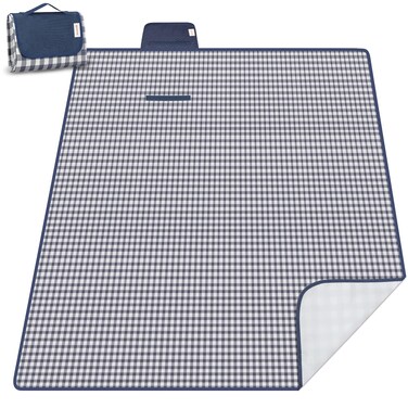 ZOMAKE Foldable Picnic Blanket Portable Beach Blanket Waterproof Picnic Mat Handy Handle Extra Large Family Outdoor Camping Park Garden 200 x 150