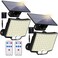 Solar Lights Outdoor 106 LED 3000LM Solar Powered Motion Sensor Flood Lights with Remote Dusk to Dawn Led Solar Security Wall Lights with 165Ft Cable IP65 Waterproof for Outside Garage 2 Pack