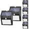 SEZAC Solar Lights Outdoor 6 Pack3 Working Mode SEZAC Security Motion Sensor Wireless IP 65 Waterproof for Garden Fence Patio Garage 42 LED
