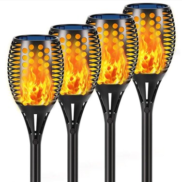Bebrant Solar Torch Light Upgraded429 inches Flickering Flames Torches LightsWaterproof Solar Lights Outdoor Landscape Decoration Lighting Dusk to Dawn Auto OnOff for Garden Pathway Driveway 4Pack