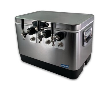 Coldbreak 3Tap Jockey Box Portable Bar Professional Grade 50 Stainless Coils Front Input Stainless Steel