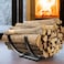 Qiang Ni Fireplace Wood Holder Fire Wood Storage Shelves for Yard Patio Garden  Indoor Curved Log Wood Rack for Firewood  28 Inch