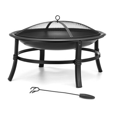 Fire Pit for Outside Outdoor Wood Burning Firepit Small Bonfire Pit BBQ Grill Pit Bowl
