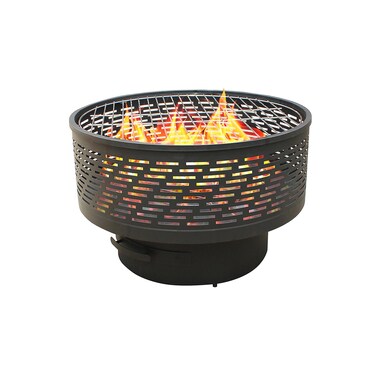 Ajikgn 26 Wood Burning Lightweight Portable Outdoor Firepit with Faux Wood Lid Backyard Fireplace for Camping Bonfire