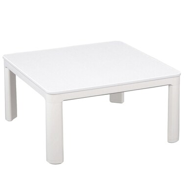 YAMAZEN ESK751B Casual Kotatsu Japanese Heated Table 75x75 cm White White