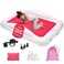 Asani Inflatable Toddler Travel Bed with Electric Pump Leakproof Air Mattress wReinforced Protective Bumpers Includes Carry Case and Pillow Fits Kids Up to 4ft for Camping  Sleepovers Pink