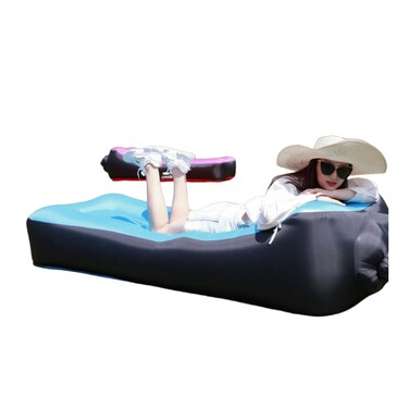 LUTEM Inflatable Lounger Outdoor Inflatable Couch Size7077L3267W2447H inch Indoor Recreation Outdoor Sports Travelling GearBeach LoungerSleeping BagpicnicsCamping Bed Blue