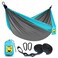 SZHLUX Camping Hammock Double  Single Portable Hammocks with 2 Tree Straps Great for HikingBackpackingHuntingOutdoorBeachCamping Light Grey  Sky Blue