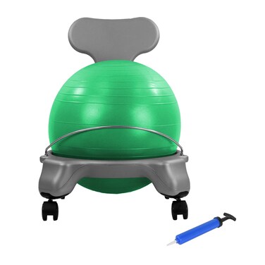 CanDo Childrens Ball Chair  Inflatable Ergonomic Active Seating Exercise Ball Chair With Air Pump for Home Office and Classroom for Kids