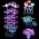 Lpraer Mangsen 4 Pack Glow Aquarium Decorations Coral Reef Glowing Mushroom Anemone Simulation Coral Plant Glowing Effect Silicone for Fish Tank Decorations