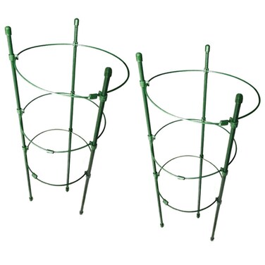 Orgrimmar Vine Trellis Support 177 Flowers Plants Cage Triple Plastic Pillar with Iron Rings Vine Plants Holder Stand Small Pot Plant Trellis for Home Garden BalconyPack of 2
