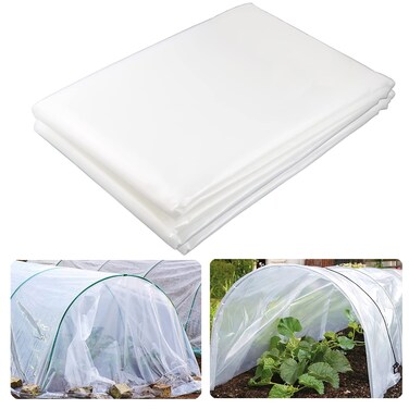 Yowlieu 12 x 25 Clear Greenhouse Plastic Sheeting 6 Mil UV Resistant Polyethylene Greenhouse Film Hoop Green House Plastic Cover for Farms Agriculture Garden