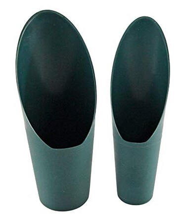 HOMEX Soil Scoops Small Gardening Tools Potting Scoopers Bonsai Tool Set of 2 Different Sizes  Green 6  x 2   and 6   x 1