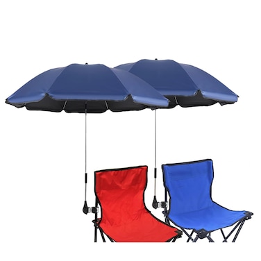 GRANDMEI Chair Parasol with Clamp46 inches UPF 50 Clip on Umbrella for PatioBeach ChairsStrollersWheelchairsGolf Carts