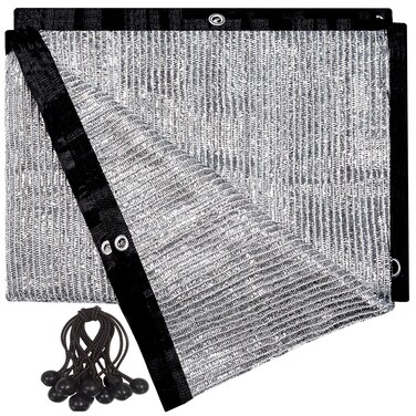 soclerg 70 Aluminet Shade Cloth Fabric Sun Block Sun Reflect Included 12pcs Ball Bungees