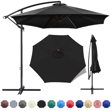 Patio Umbrella Canopy Universal Replacement Cover for 10 Feet 8 Ribs Outdoor Round Patio Market Umbrella Parasol Canopy Top Sun Shade Accessory 300D UV Protective And Water Resistant Patio Canopy