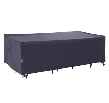 FJ Outdoors Patio Table and Chair Covers Outdoor Furniture Cover with 600D Durable Waterproof UV Resistant Fabric Fits Large RectangularOval Furniture Set Grey 108Wx 82D x 275H