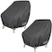ULTCOVER Waterproof Patio Chair Cover  Outdoor Lounge Deep Seat Single Lawn Chair Cover 2 Pack Fits Up to 28W x 30D x 32H inches Black