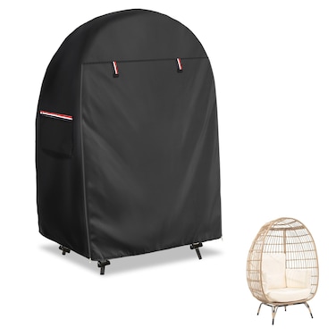 okcool Outdoor Egg Chair CoverWaterproof Egg Chair Cover with Zipper for Wicker Patio Basket ChairBlack