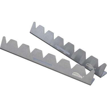 Goutime Stainless Steel Shish Kabob Skewer Rack with Storage Bag Universal Barbecue BBQ Skewers Holder for Grill