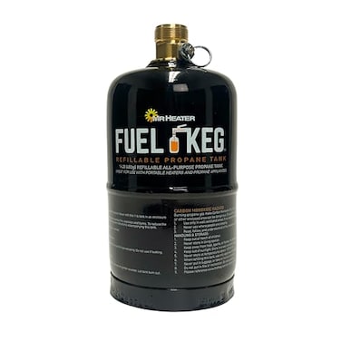 Mr Heater Fuel Keg  1 lb  16 oz Empty Refillable Propane Tank  DOT Certified Black