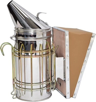 VIVO Stainless Steel Bee Hive Smoker with Heat Shield Beekeeping Equipment