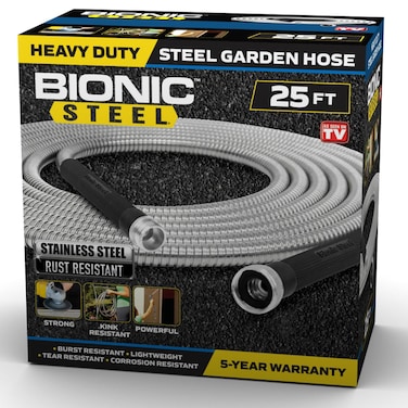 Bionic Steel 25 Foot Garden Hose 304 Stainless Steel Metal Super Tough  Flexible Water Hose Lightweight Crush Resistant Aluminum Fittings Kink  Tangle Free Rust Proof Easy to Use  Store