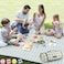 ZAZE Extra Large Picnic Outdoor Blanket 80x80 Waterproof Foldable Blankets Gingham Picnic Mat for Beach Camping on Grass Picnic Blankets Green and White