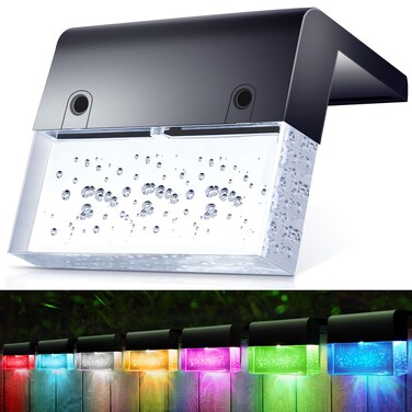 SUNFACESolar Deck Lights Fence Post Lights Outdoor Lighting Garden Decorative  Permanent On All Night 6Pack