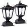Melunar Solar Post Lights Outdoor Solar Lamp Post Cap Lights Waterproof Fence Post Solar Lights for Wood Fence Deck Patio Garden Outside Decorative Fit on 4x4 Wood Posts 15 Lumens Black 2 Pack