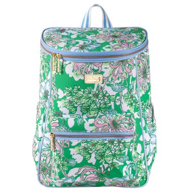 Lilly Pulitzer Insulted Backpack Cooler Large Capacity Green Portable Soft Cooler Bag for Picnics Beach Pool Hiking Blossom Views
