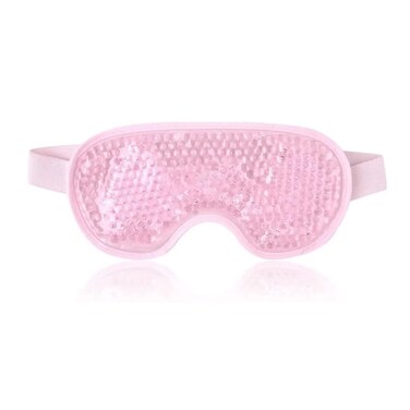 NEWGO Cooling Eye Mask for Hot or Cold Therapy Reusable Eye Mask with Gel BeadsCold Eye Mask Ice Pack Eye Compress with Straps Pink