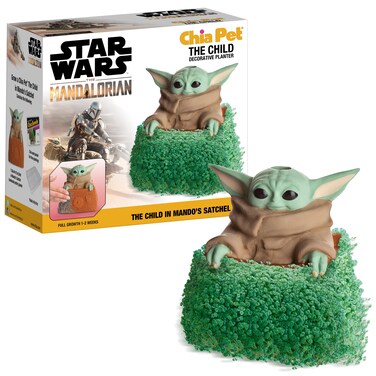 Chia Pet Star Wars the Child in Mandos Satchel with Seed Pack Decorative Pottery Planter Easy to Do and Fun to Grow Novelty Gift Perfect for Any Occasion